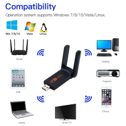 Wireless USB Wifi Adapter 1900Mbps USB Network Card 1200Mbps Wifi Dongle USB LAN Ethernet Dual Band 2.4G 5.8G Fee Driver
